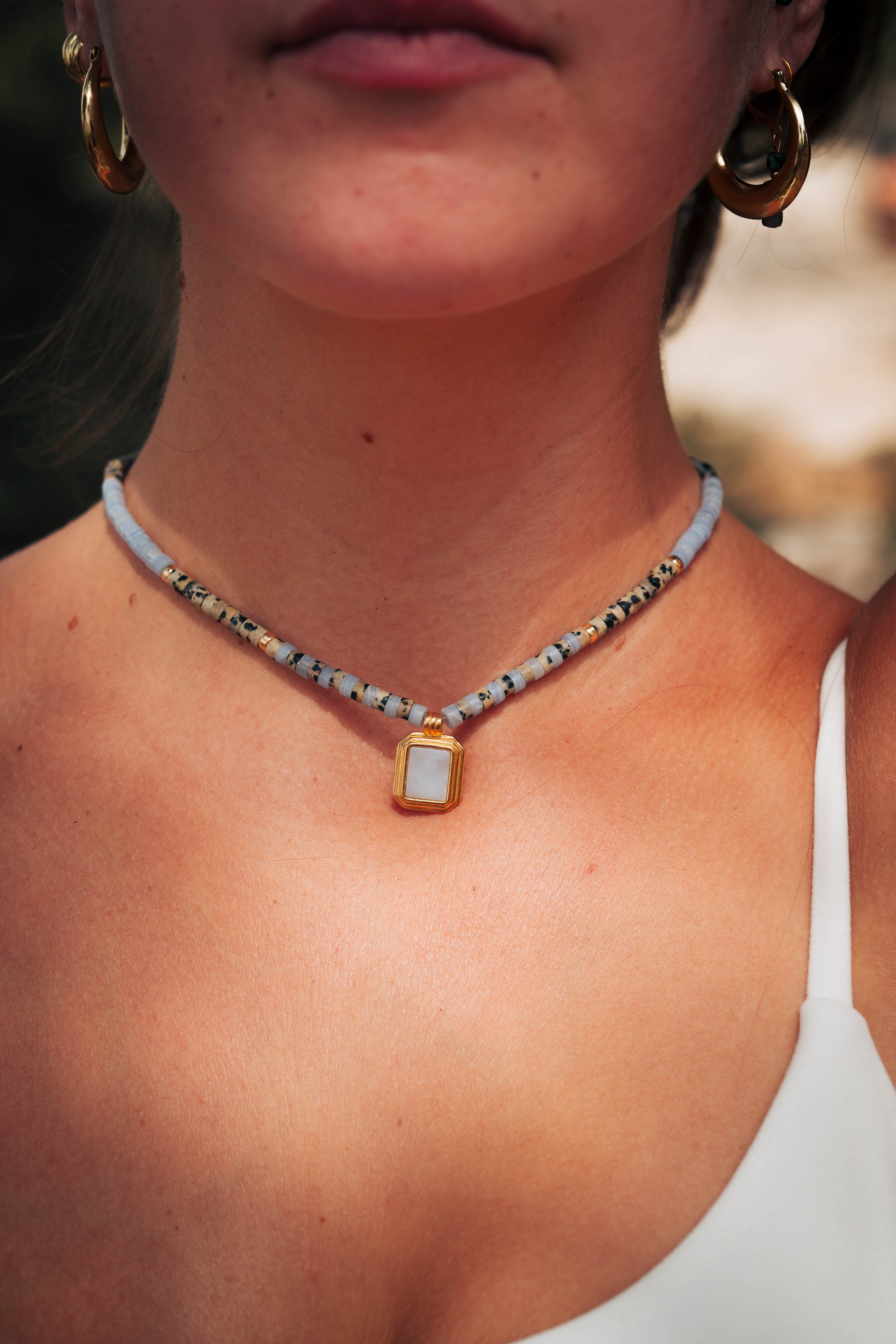 שרשרת בלו לייס אגת וג׳ספר דלמטי 