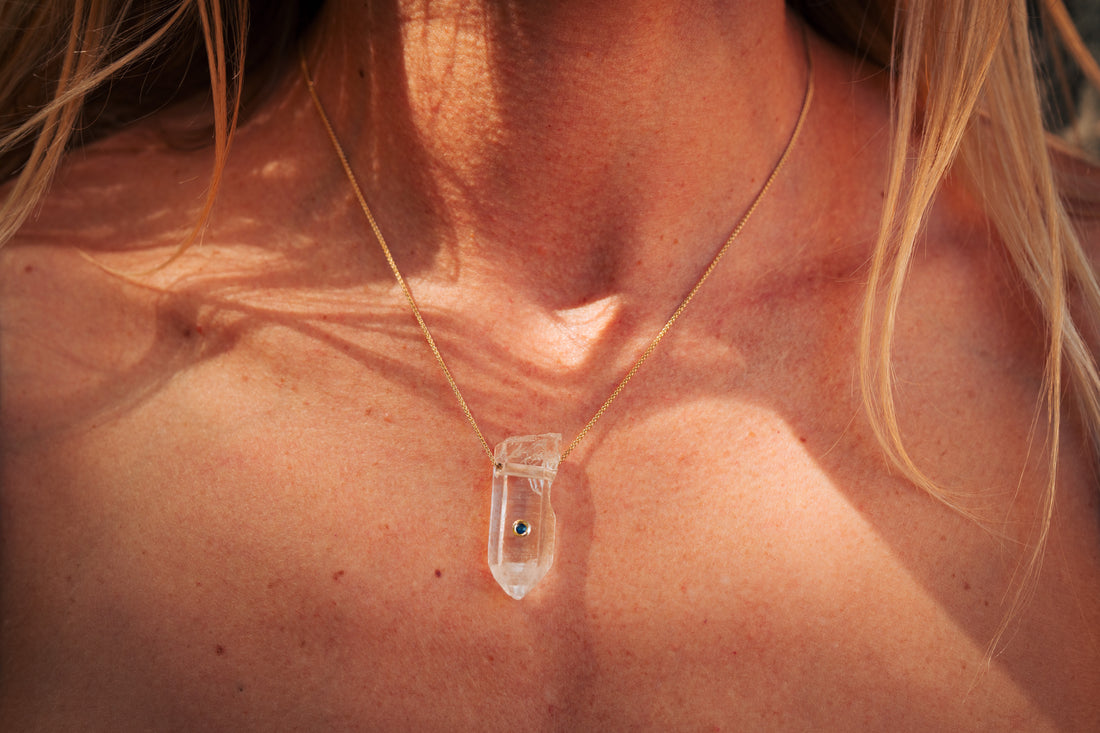 קוורץ גולמי עם טופז