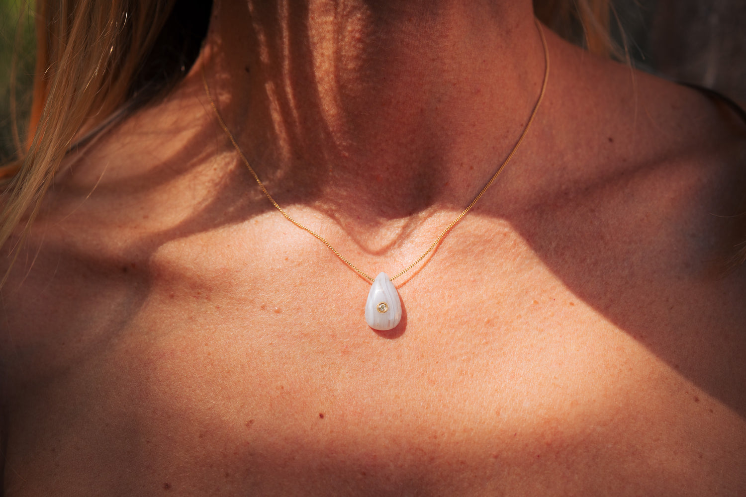 שרשרת בלו לייס אגת